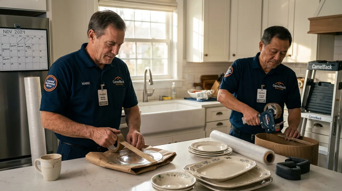 Professional crew packing kitchen dishware in Gig Harbor, WA